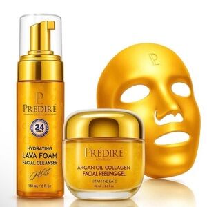 Predire 24k Gold Skincare BUNDLE ~ Peeling Gel, Lava Wash, & Mask ~ Retail $745